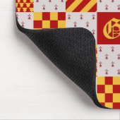 Middeleeuws rood geel magisch heraldisch patroon muismat (Hoek)