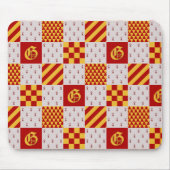 Middeleeuws rood geel magisch heraldisch patroon muismat (Voorkant)