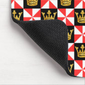 Middeleeuws rood wit zwart faux goud kroon patroon muismat (Hoek)