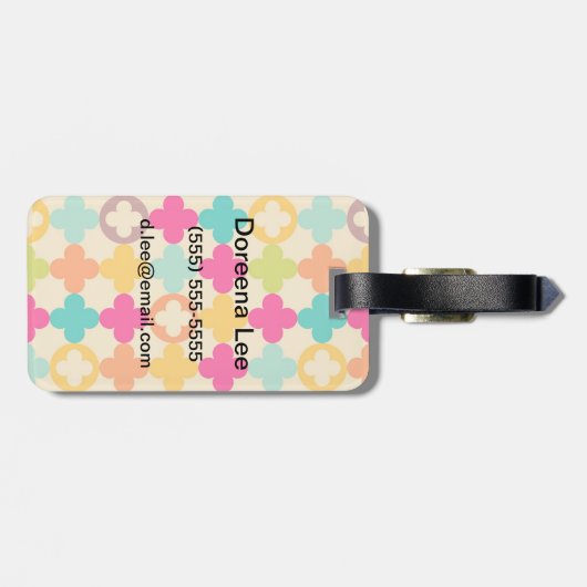  middeleeuws rosettenpatroon bagagelabel (Achterkant horizontaal)