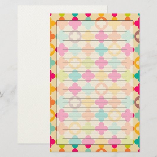  middeleeuws rosettenpatroon briefpapier (Voorkant / Achterkant)