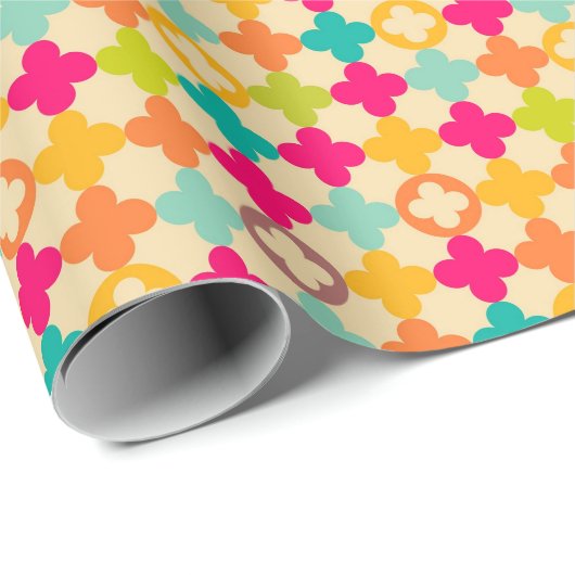  middeleeuws rosettenpatroon cadeaupapier (Rol Hoek)