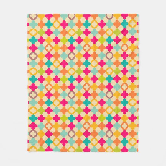  middeleeuws rosettenpatroon fleece deken (Voorkant)