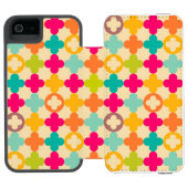  middeleeuws rosettenpatroon incipio iPhone portemonnee hoesje (Agenda Open)