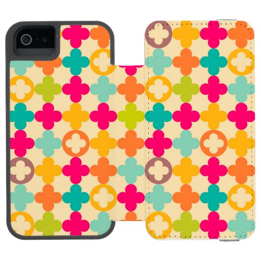  middeleeuws rosettenpatroon incipio iPhone portemonnee hoesje (Agenda Open)