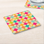  middeleeuws rosettenpatroon kartonnen onderzetters (Schuin)