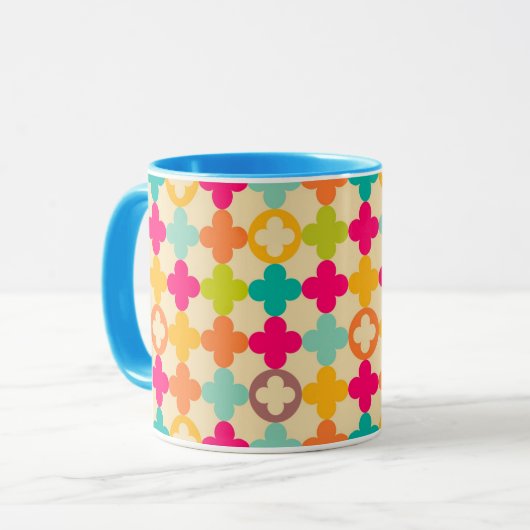 middeleeuws rosettenpatroon mok (Voorkant links)