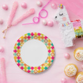 middeleeuws rosettenpatroon papieren bordje (Feest)