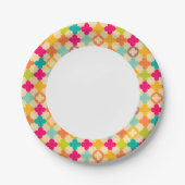 middeleeuws rosettenpatroon papieren bordje (Voorkant)