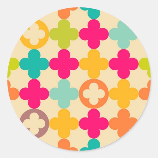  middeleeuws rosettenpatroon ronde sticker (Voorkant)