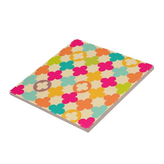  middeleeuws rosettenpatroon tegeltje (Zijkant)