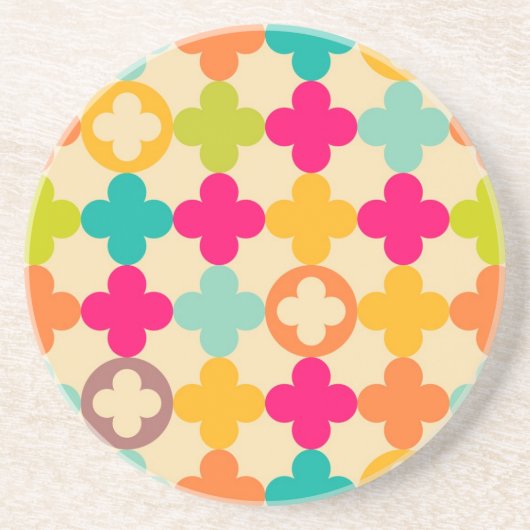  middeleeuws rosettenpatroon zandsteen onderzetter (Voorkant)