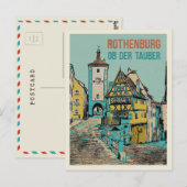 Middeleeuws Rothenburg ob der Tauber, Beieren Briefkaart (Voorkant / Achterkant)