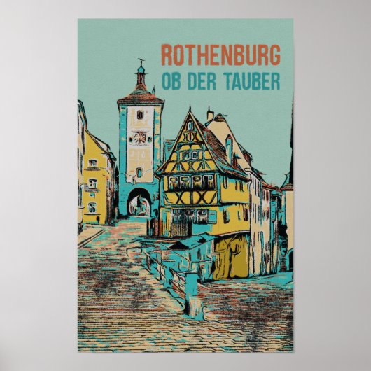 Middeleeuws Rothenburg ob der Tauber, Beieren Poster (Voorkant)