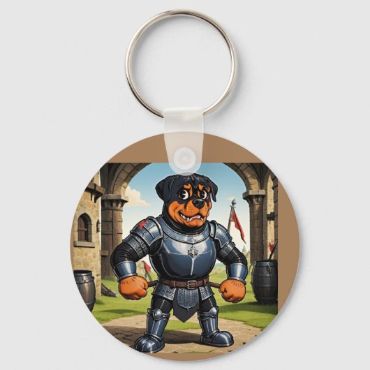 middeleeuws rottweiler Sleutelhanger (Voorkant)