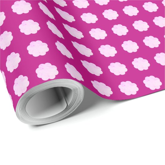 Middeleeuws  roze bloemmotief cadeaupapier (Rol Hoek)