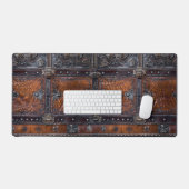 Middeleeuws rustiek leer en ijzeren printerbalie M Bureaumat (Keyboard & Muis)