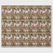 Middeleeuws schaken spelen muziek cadeaupapier (Vlak)