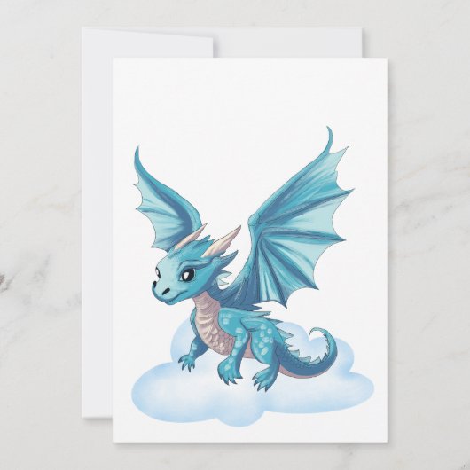 Middeleeuws schattig baby dragon baby shower kaart (Achterkant)