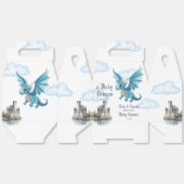 Middeleeuws schattig blauw draak baby shower aange bedankdoosjes (Ongevouwen)