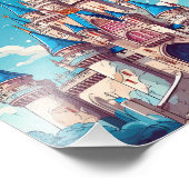 Middeleeuws sprookje Fantasy Castle Kinder Plezier Foto Afdruk (Hoek)