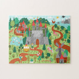 Middeleeuws Sprookjes Koninkrijk Fantasie Kasteel Legpuzzel
