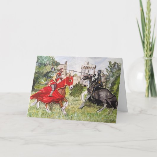 Middeleeuws steekspel tegen een kasteel Blank Kaart (Voorkant)