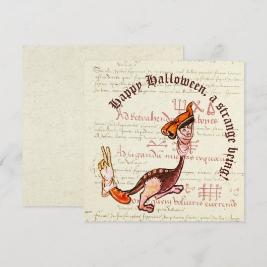 Middeleeuws Surrealistisch Halloween Feestdagenkaart (Voorkant / Achterkant)