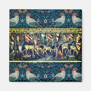 MIDDELEEUWS TAPIJT OF TAPIJT VOOR METALEN POPPENHU MAGNEET