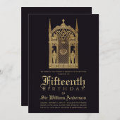 Middeleeuws thema Verjaardag Gothic Knight Black G Kaart (Voorkant / Achterkant)