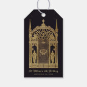 Middeleeuws thema Verjaardag Zwart Goud Gotische R Cadeaulabel (Voorkant)