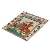 MIDDELEEUWS TOERNOOI, RIDDERS PAARD EN DAMSELS TEGELTJE (Zijkant)