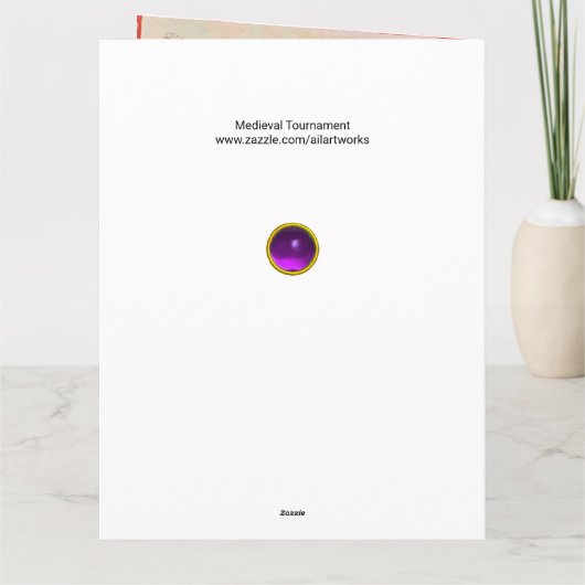 MIDDELEEUWS TOERNOOI, VECHTENDE RIDDERS EN JONKVRO KAART (Achterkant)