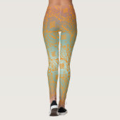 Middeleeuws Uniek Floral Ornament Multicolor Leggings (Achterkant)