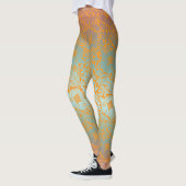 Middeleeuws Uniek Floral Ornament Multicolor Leggings (Links)
