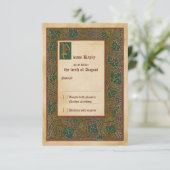 Middeleeuws Verlicht Manuscript Bruiloft RSVP antw (Staand voorkant)