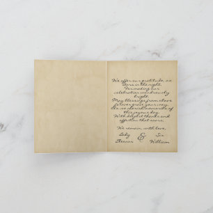 Middeleeuws verouderd Scroll Wax Seal Bruiloft Dan Bedankkaart