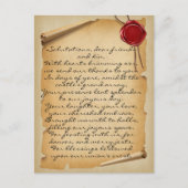 Middeleeuws verouderd Scroll Wax Seal Bruiloft Dan Briefkaart (Voorkant)