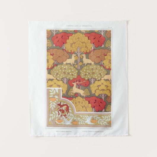 Middeleeuws wandtapijt dierpatroon wandkleed (Voorkant)