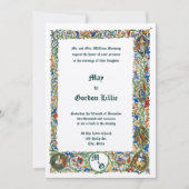 Middeleeuwse 1400's Verlichte bruiloft Kaart (Voorkant)