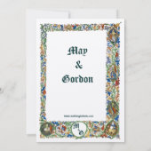 Middeleeuwse 1400's Verlichte bruiloft Kaart (Achterkant)