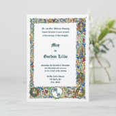 Middeleeuwse 1400's Verlichte bruiloft Kaart (Staand voorkant)