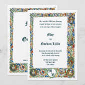 Middeleeuwse 1400's Verlichte bruiloft Kaart (Voorkant / Achterkant)