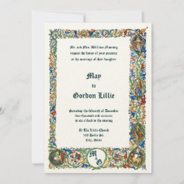 Middeleeuwse 1400's Verlichte bruiloft Kaart