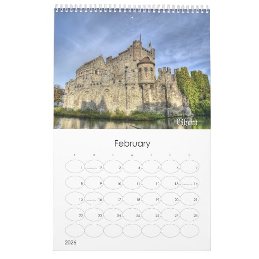Middeleeuwse architectuur kalender (Feb 2026)