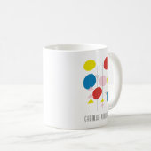 Middeleeuwse atoomkunst in Rode Gepersonaliseerde Koffiemok (Voorkant rechts)