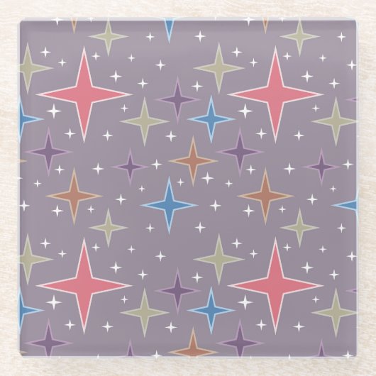 Middeleeuwse atoomtijdperk sterren glazen onderzetter (Voorkant)