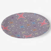 Middeleeuwse atoomtijdperk sterren papieren bordje (Gekanteld)