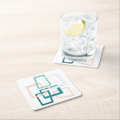 Middeleeuwse atoomtijdperken Rechthoeken Blauwgroe Kartonnen Onderzetters (Insitu)