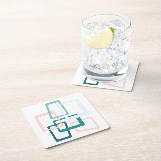 Middeleeuwse atoomtijdperken Rechthoeken Blauwgroe Kartonnen Onderzetters (Insitu)